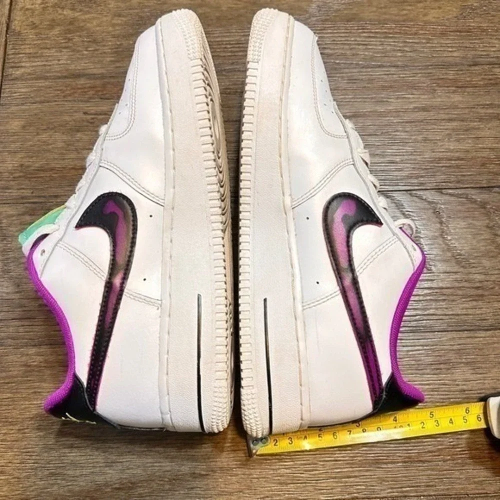 Nike Air Force 1 Low Just Do It White Multi Color Sneakers‎ Kids 7Y/ Women's 8.5